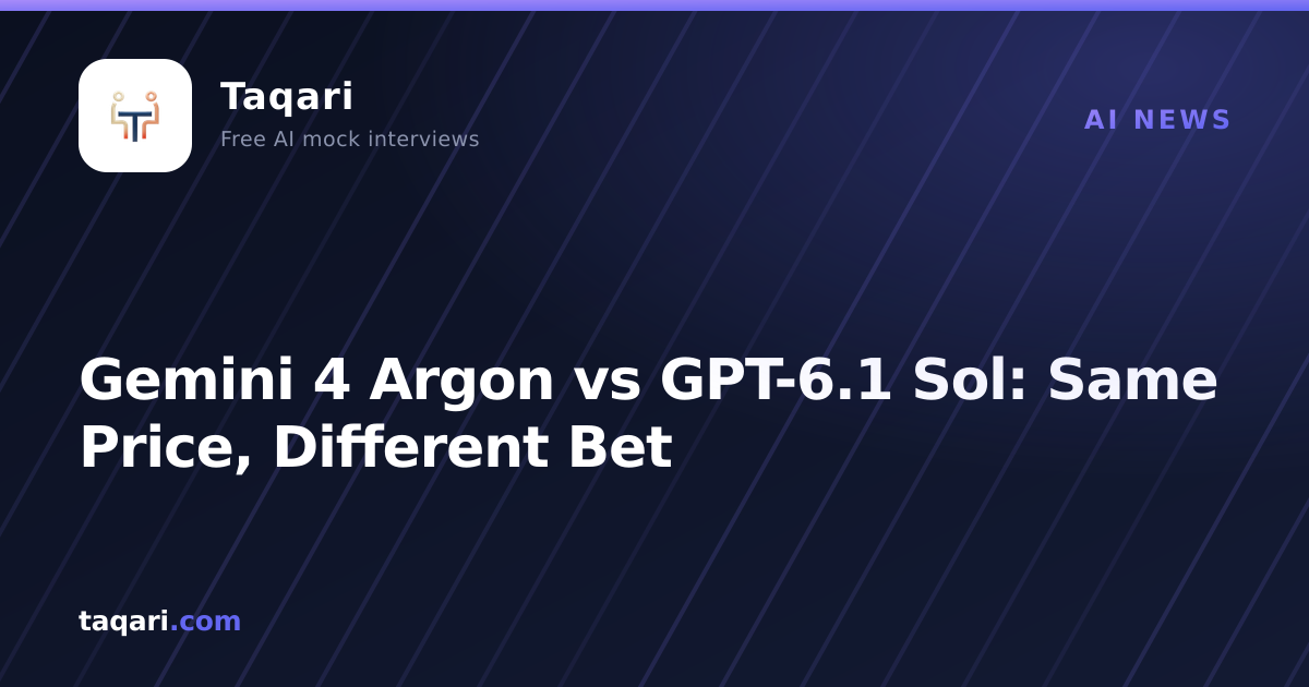 Taqari cover art comparing Google Gemini 4 Argon and OpenAI GPT-6.1 Sol as frontier coding models