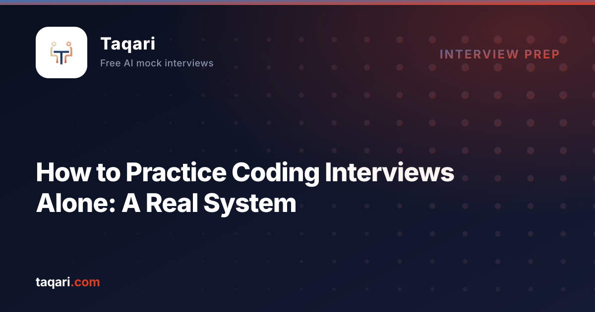 Taqari cover art for a guide to practising coding interviews alone without a partner